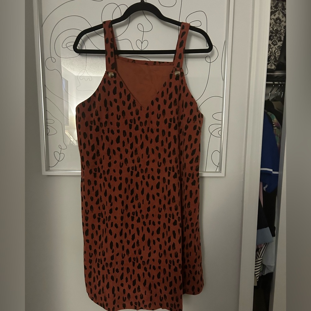 Cheetah corduroy dress
